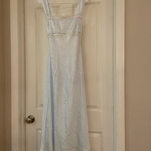 ASOS Design icy blue satin lace midi dress size 4